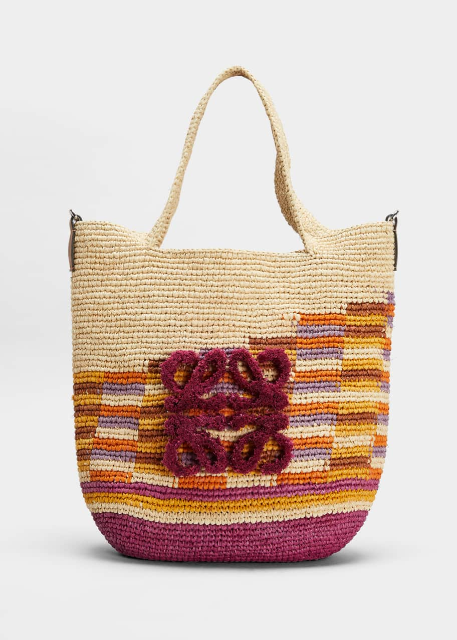 LOEWE Raffia Small Paula's Ibiza Logo Tote Ochre 1283663