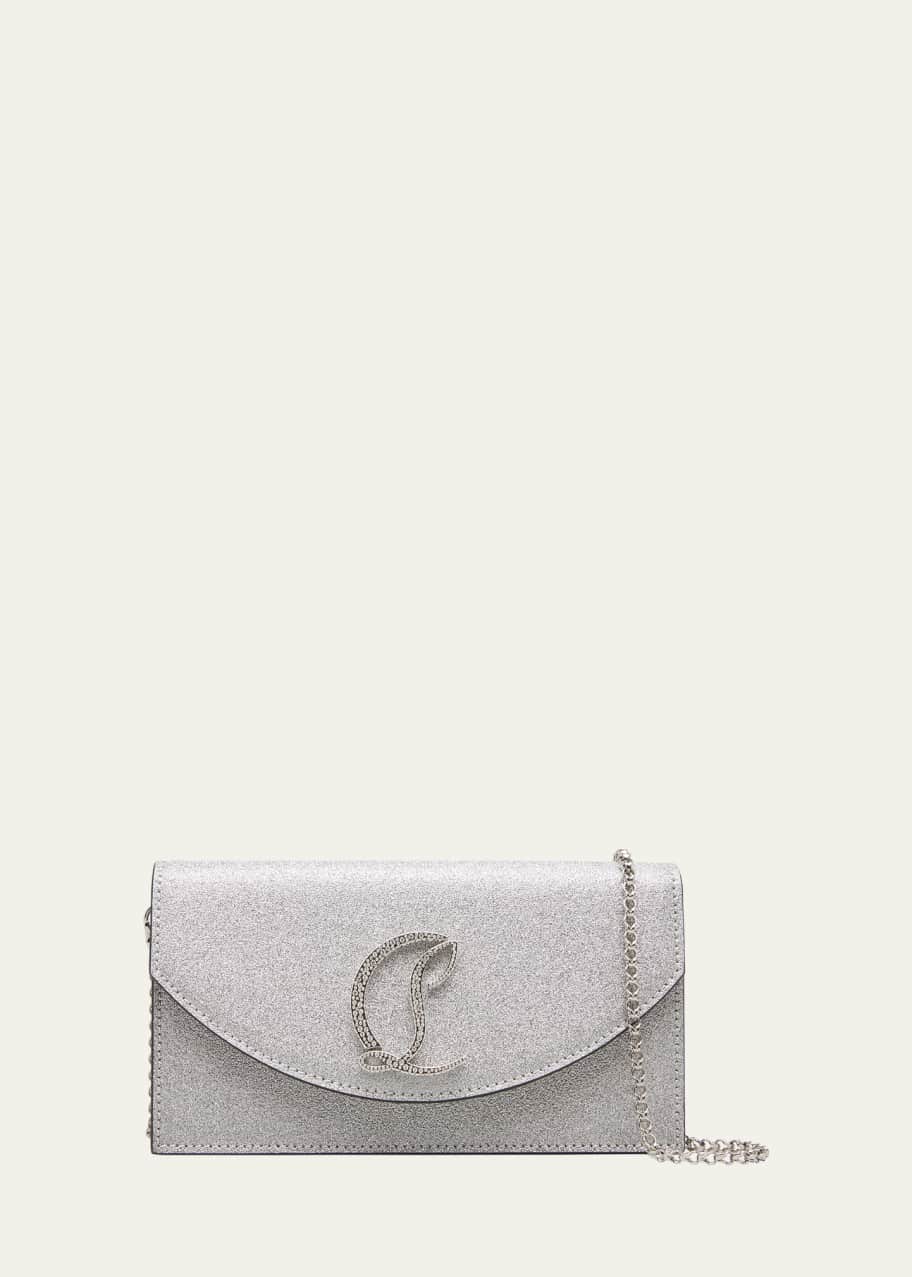 Image 1 of 1: Loubi54 Small Wallet on Chain in Glittered Leather