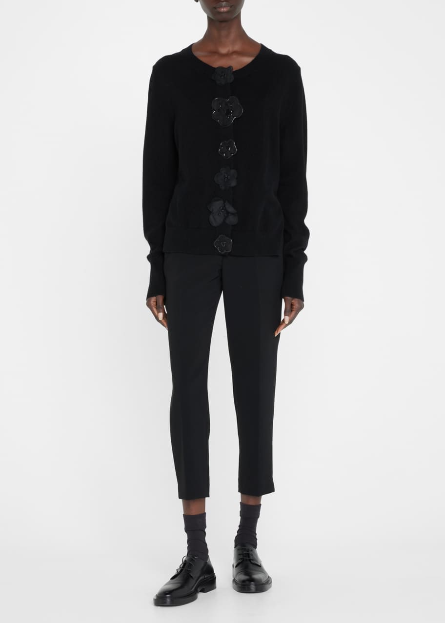 Cecilie Bahnsen Boxy Cashmere Cardigan with Floral Applique - Bergdorf ...