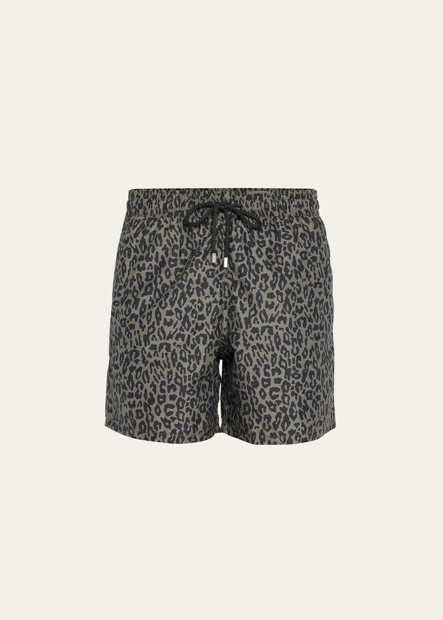 Palm Angels Men's Leopard Print Swim Shorts Bergdorf Goodman