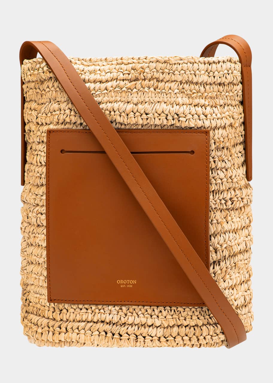 OROTON Jensen Bucket Raffia Crossbody Bag Bergdorf Goodman