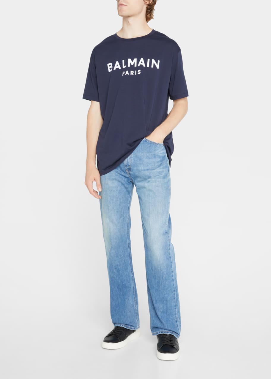 Balmain Men's Flock Logo T-Shirt - Bergdorf Goodman