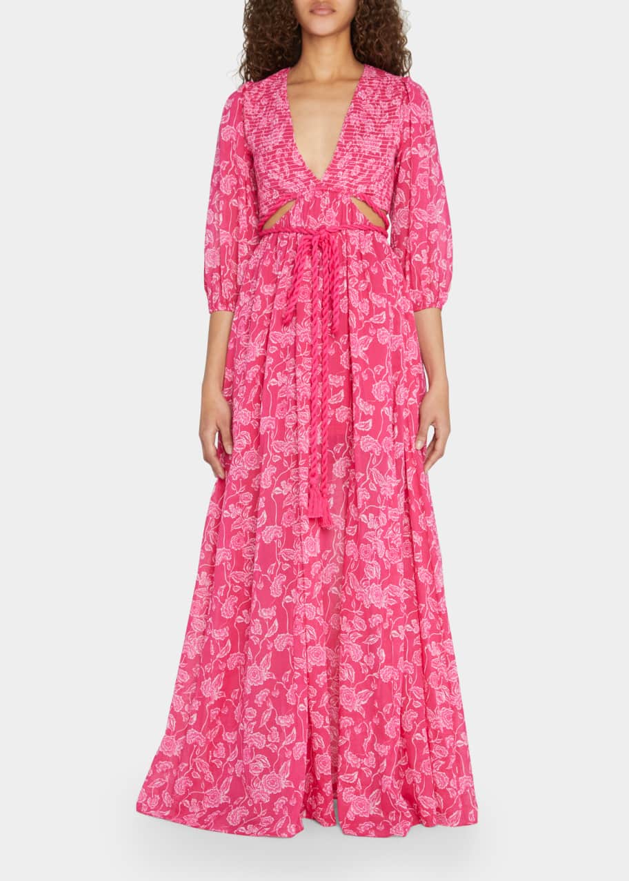 Miguelina Farrah Floral Cutout Maxi Dress - Bergdorf Goodman