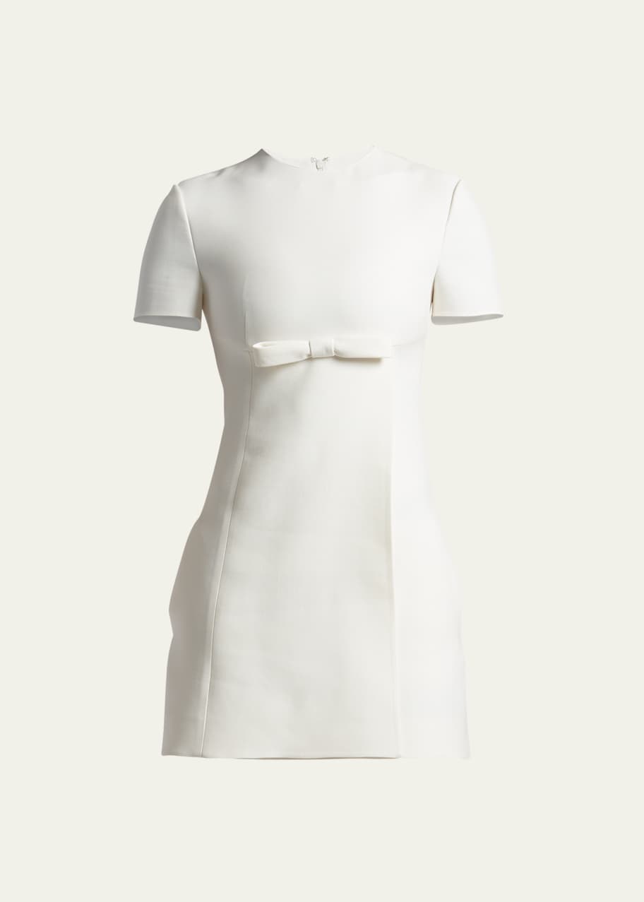 Valentino Garavani Crepe Mini Dress with Bow Detail - Bergdorf Goodman