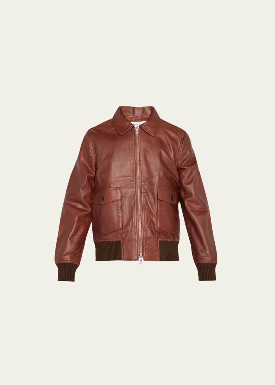 Officine Generale Men's Gianni Leather Bomber Jacket - Bergdorf