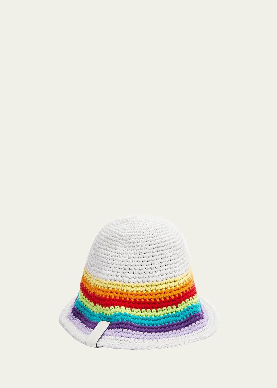 Image 1 of 1: Rainbow Crochet Bucket Hat