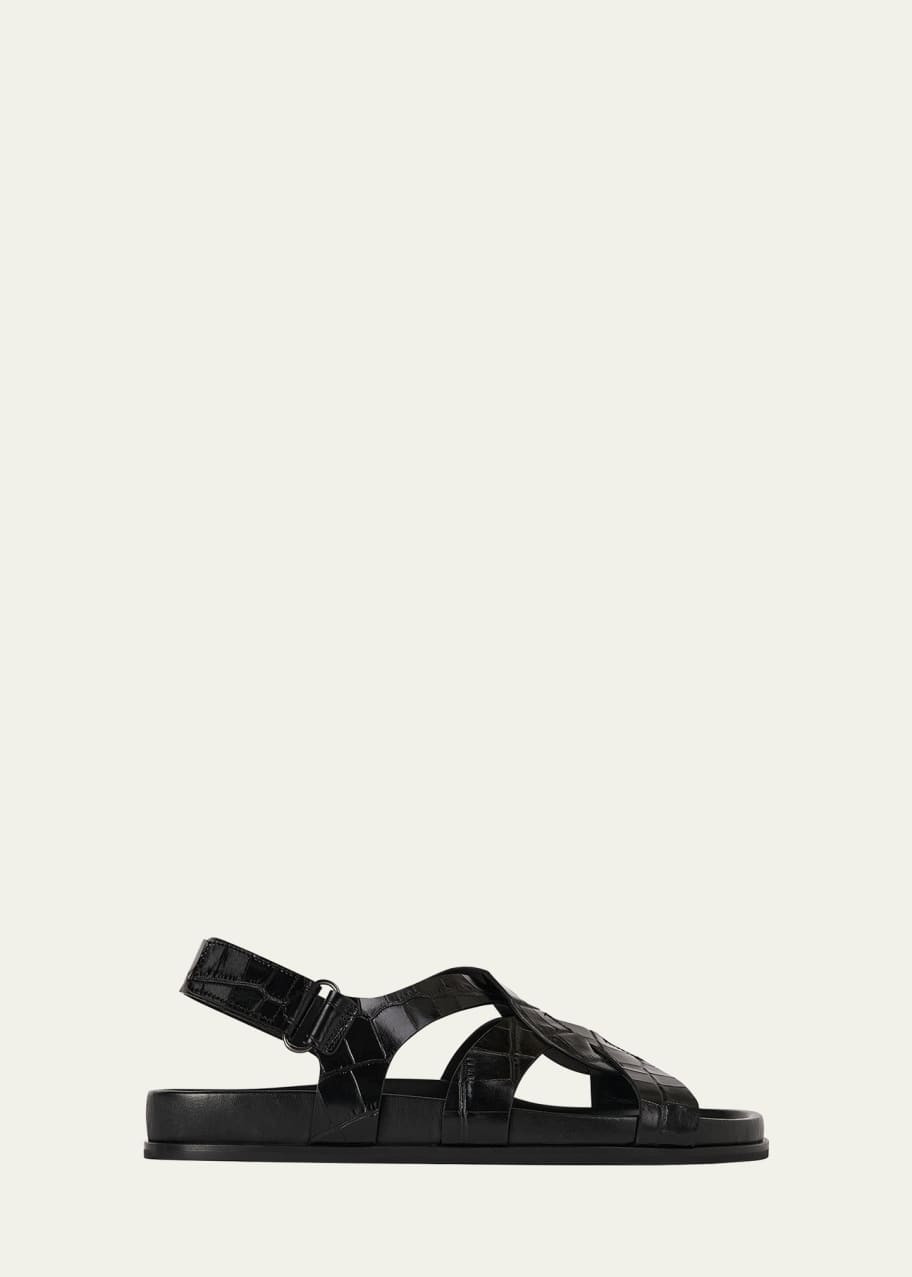 Toteme Croco Caged Slingback Sandals - Bergdorf Goodman