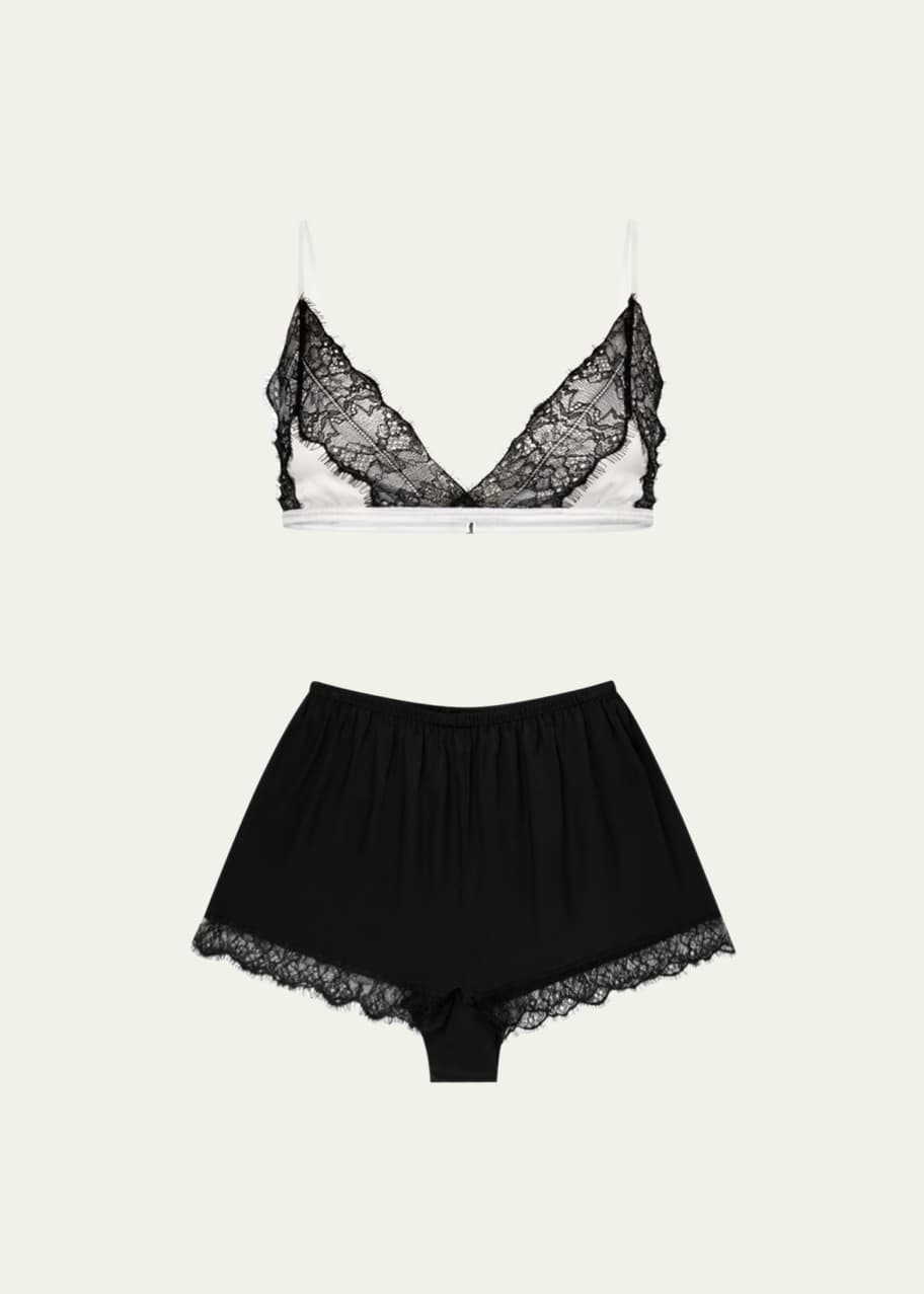 Velvet bralette top and shorts