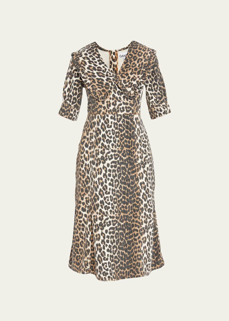 white christmas dresses Print Denim Mini Dress main image 0