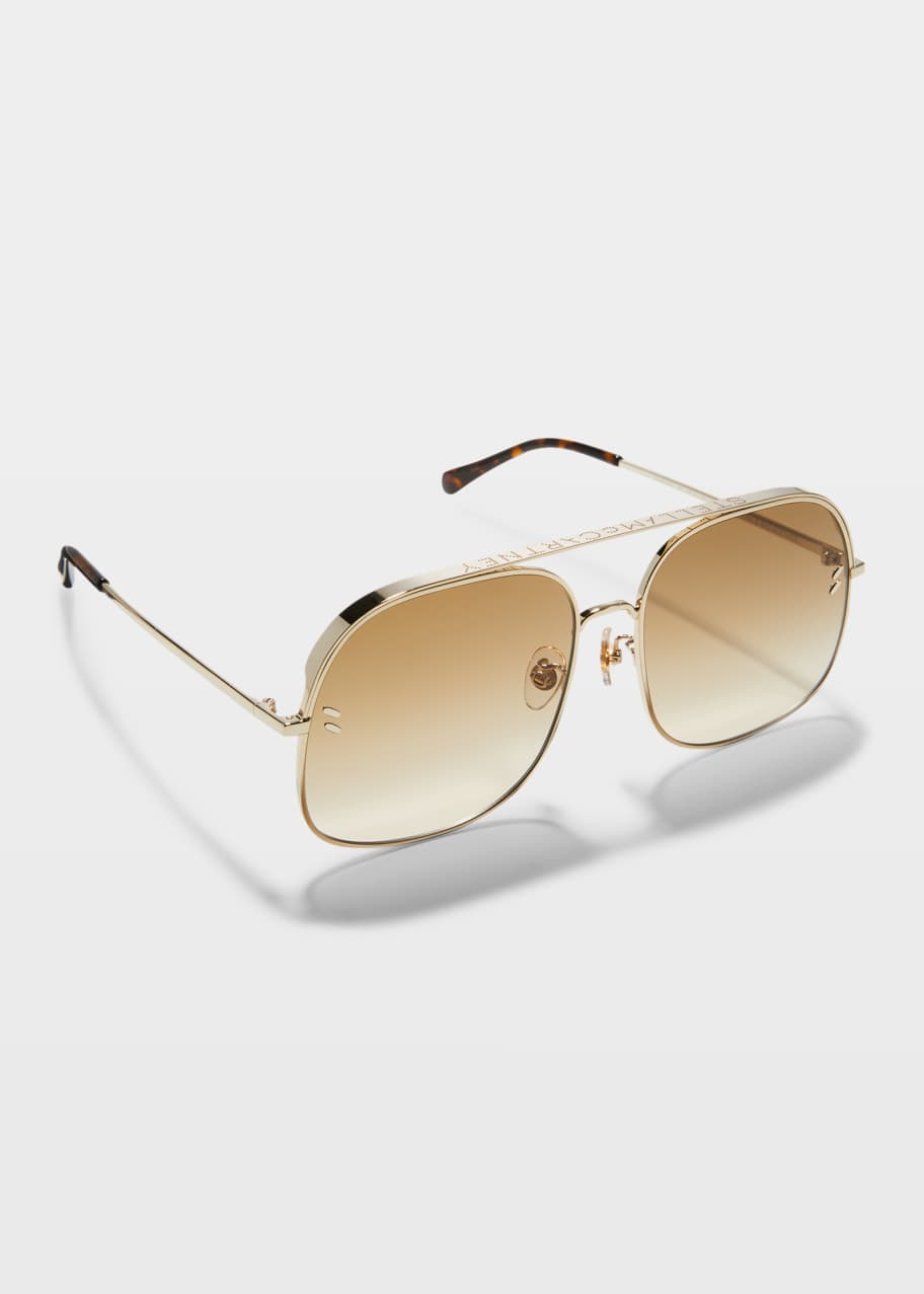 Oversized Square Metal Sunglasses