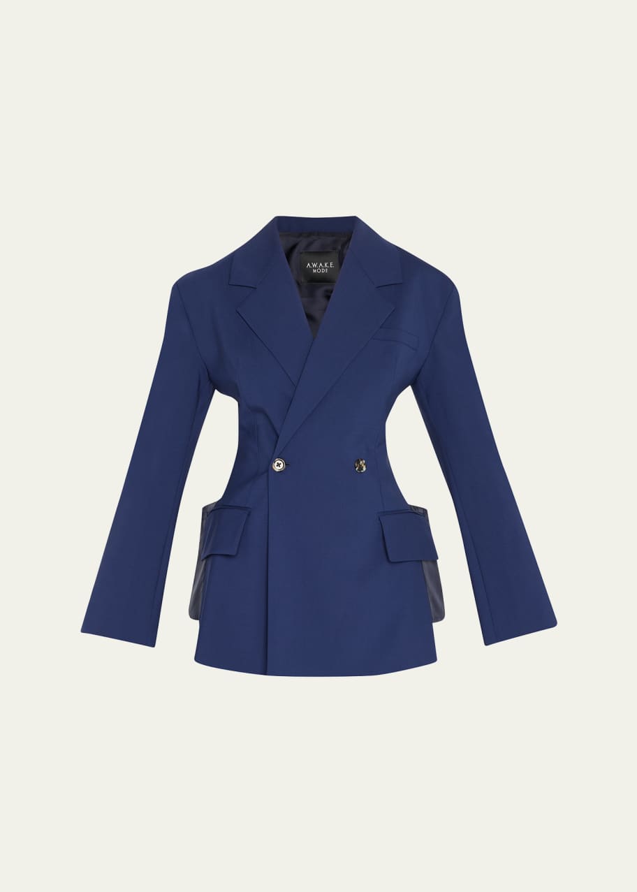 A.W.A.K.E. MODE Self Tie Cutout High Low Blazer Jacket Bergdorf Goodman