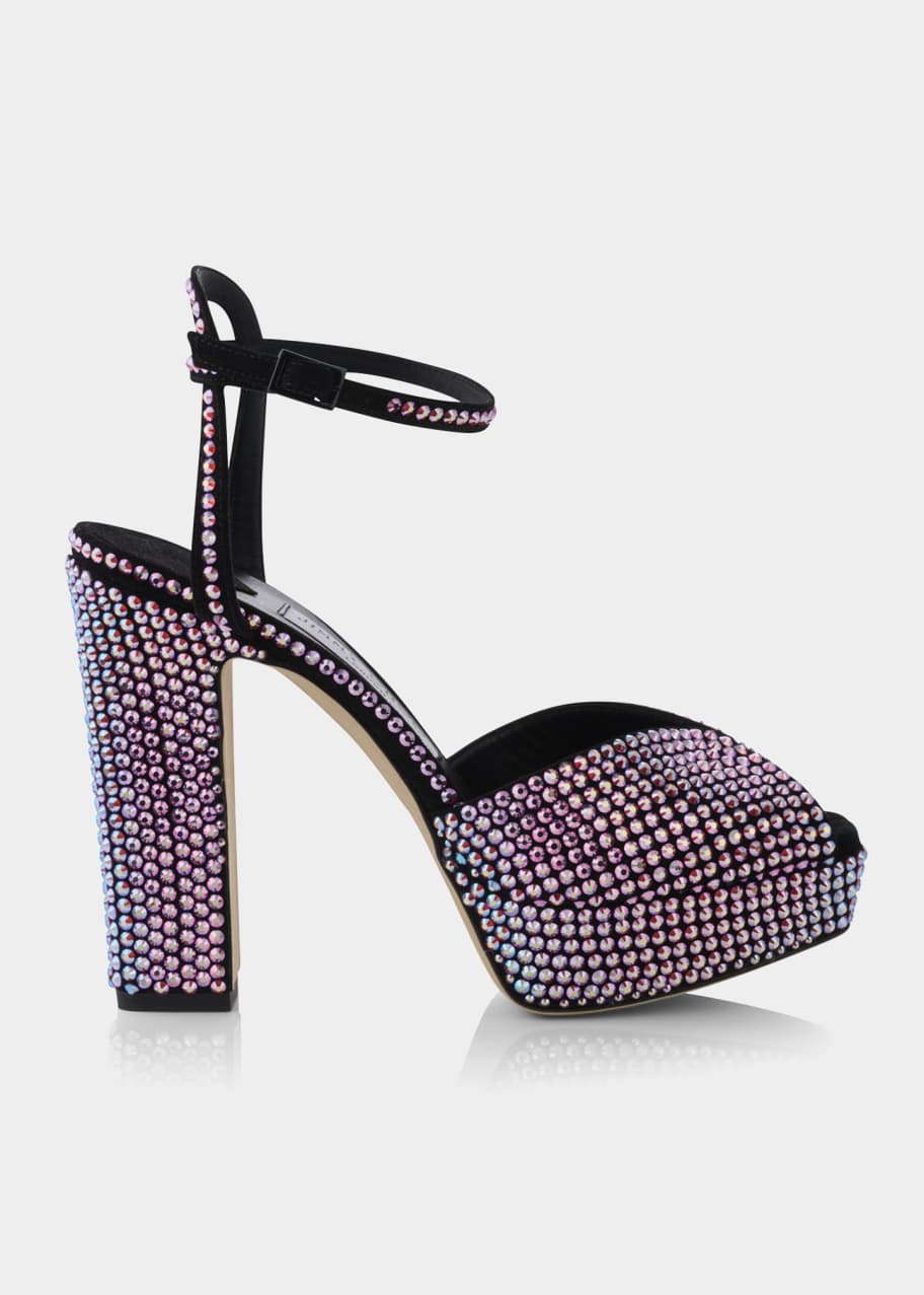 Jimmy Choo Sacaria Crystal Ankle Strap Platform Sandals Bergdorf