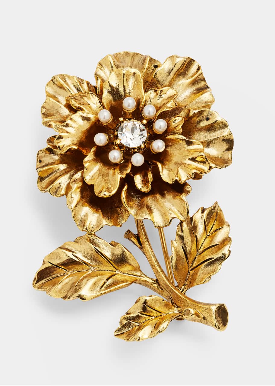 Oscar de la Renta Tudor Rose Brooch Bergdorf Goodman