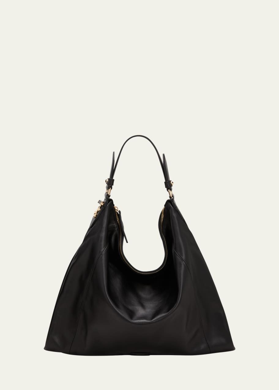 Jimmy Choo Ana Zip Calf Leather Hobo Bag - Bergdorf Goodman