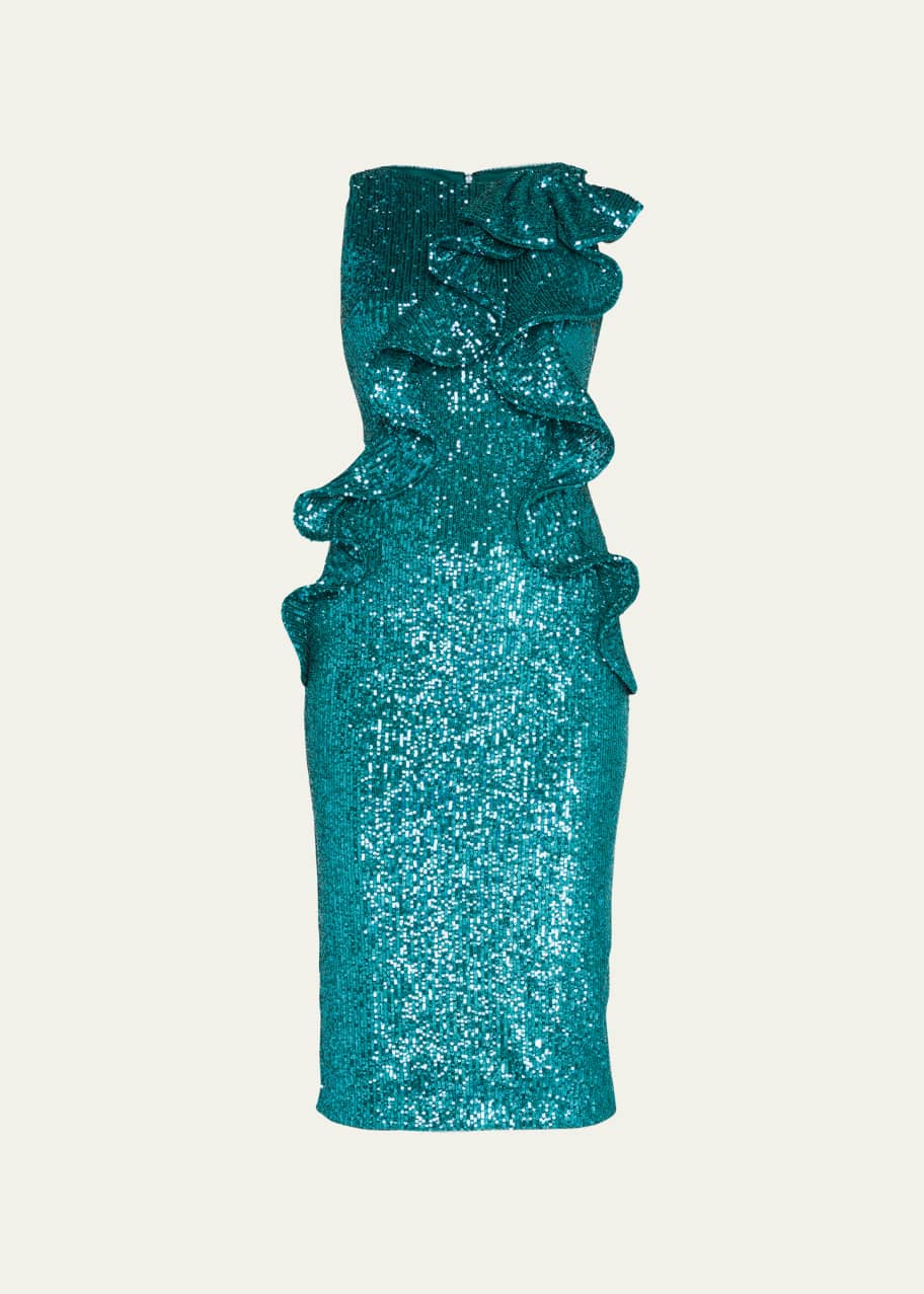 Badgley mischka blue sequin dress shop