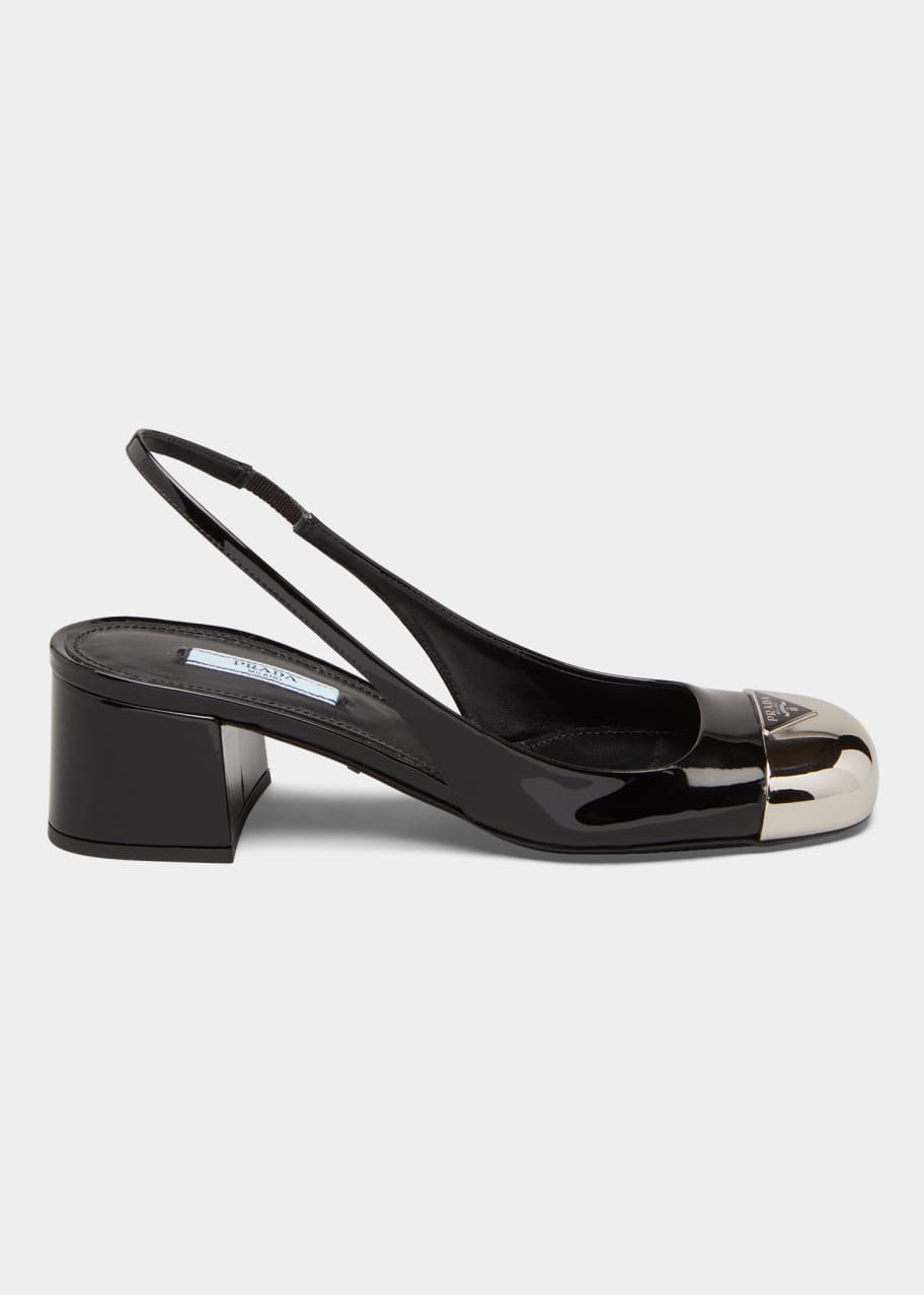 Prada cap store toe slingback