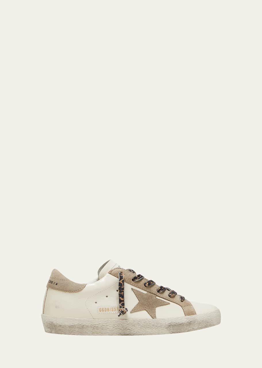 Image 1 of 1: Superstar Mixed Leather Low-Top Sneakers