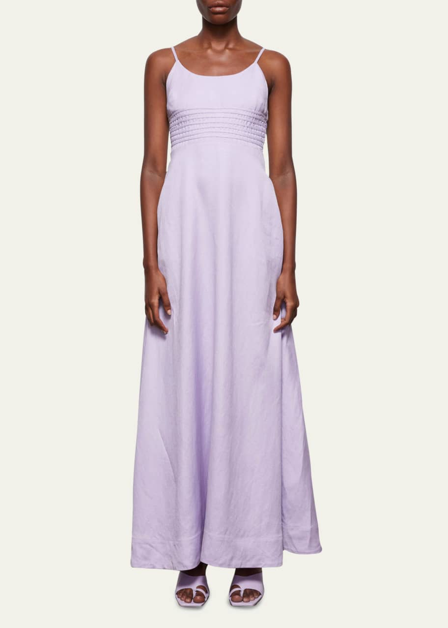 chinese dress ladies 100% Linen Strappy Maxi Dress & Cover-Up Set UNA – LINTICO main image 0