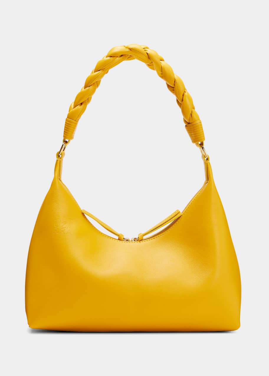 Image 1 of 1: Small Braided Lambskin Hobo Bag