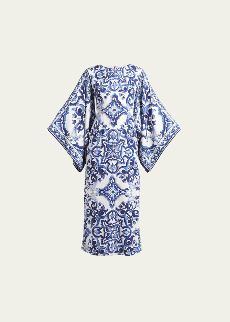 Dolce&Gabbana Scarf-Print Silk Charmeuse Maxi Dress - Bergdorf Goodman