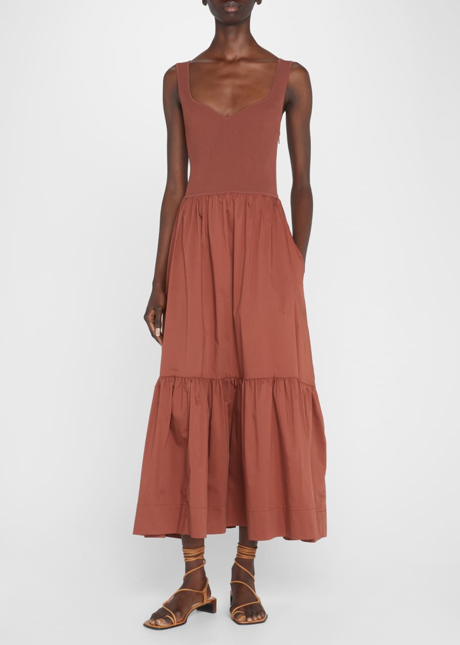 Tanya Taylor Josephina Tiered Sleeveless Maxi Combo Dress Bergdorf Goodman