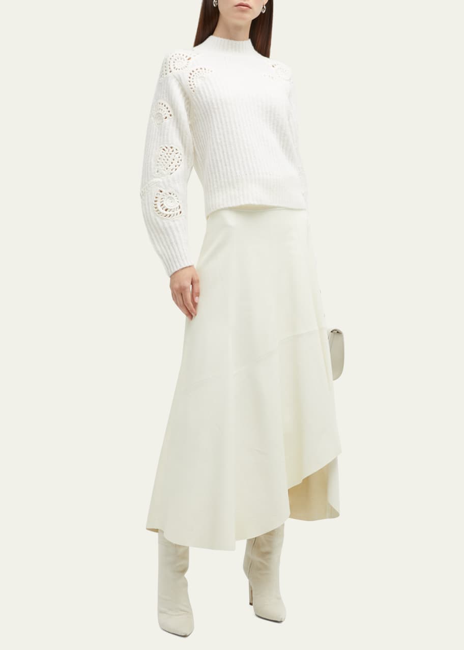 Vince Wool Crochet Shell Sweater Bergdorf Goodman