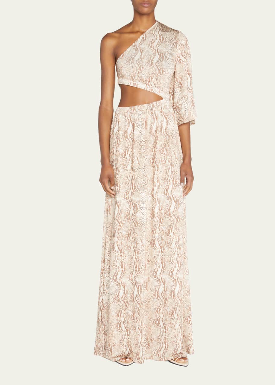 l'agence one shoulder dress NWT- L'AGENCE 'Christie' One-Shoulder Cut-Out Sequin Dress, Pink Glo - Size  0