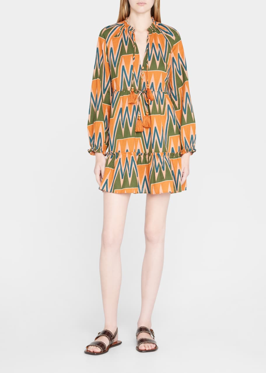 Veronica Beard Danica Printed Button-Front Linen Midi Dress - Bergdorf  Goodman