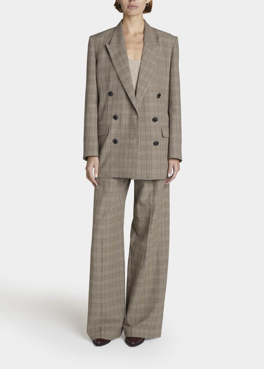 Isabel Marant Nevim Check Double-Breasted Blazer - Bergdorf