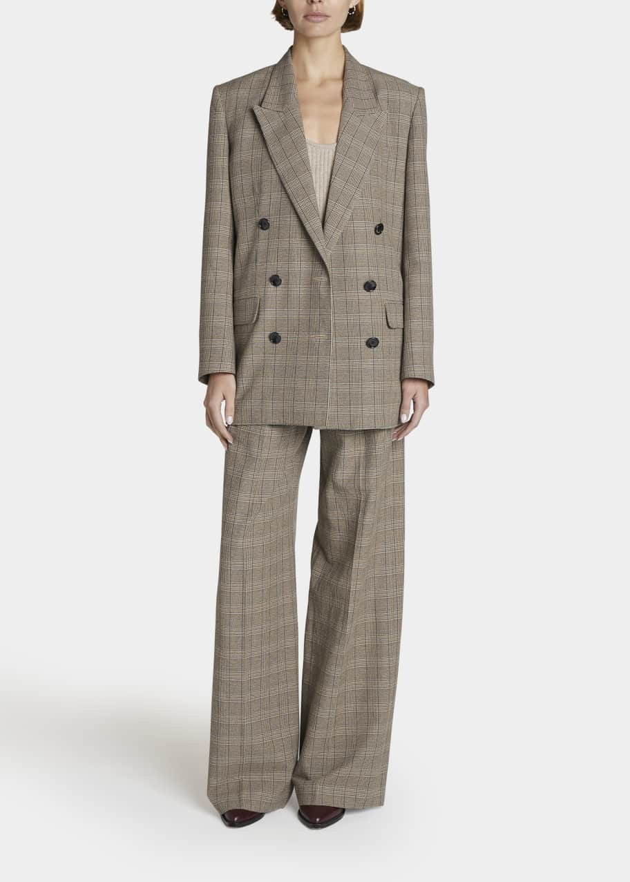 Isabel Marant Nevim Check Double-Breasted Blazer - Bergdorf Goodman