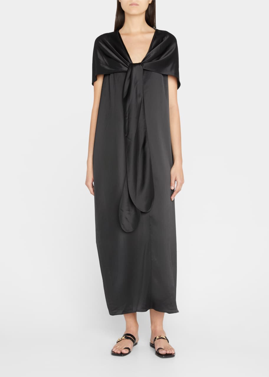 Toteme Knot-Detail Cape Maxi Dress - Bergdorf Goodman