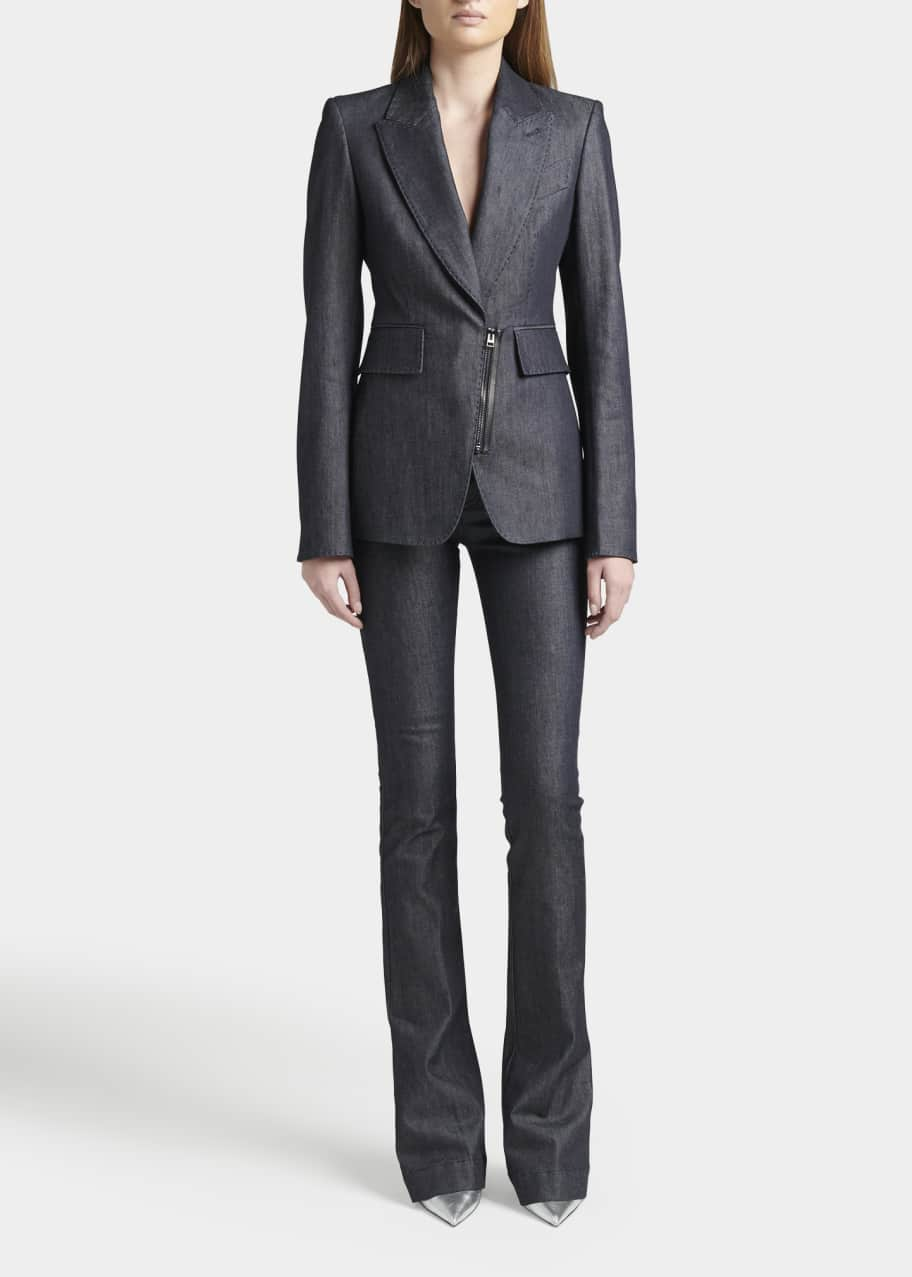 TOM FORD Zip-Front Denim Blazer - Bergdorf Goodman