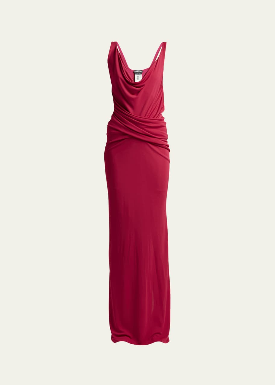 TOM FORD Cowl-Neck Draped Jersey Gown - Bergdorf Goodman
