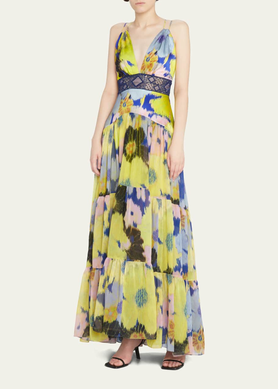 chinese dress ladies Floral-Print Maxi Dress – New York & Company main image 1