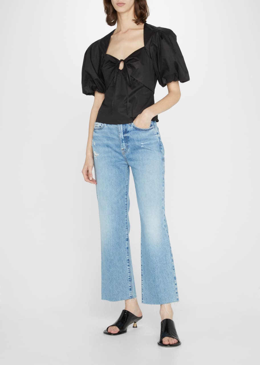 FRAME Le Jane Crop Straight Raw Hem Jeans - Bergdorf Goodman