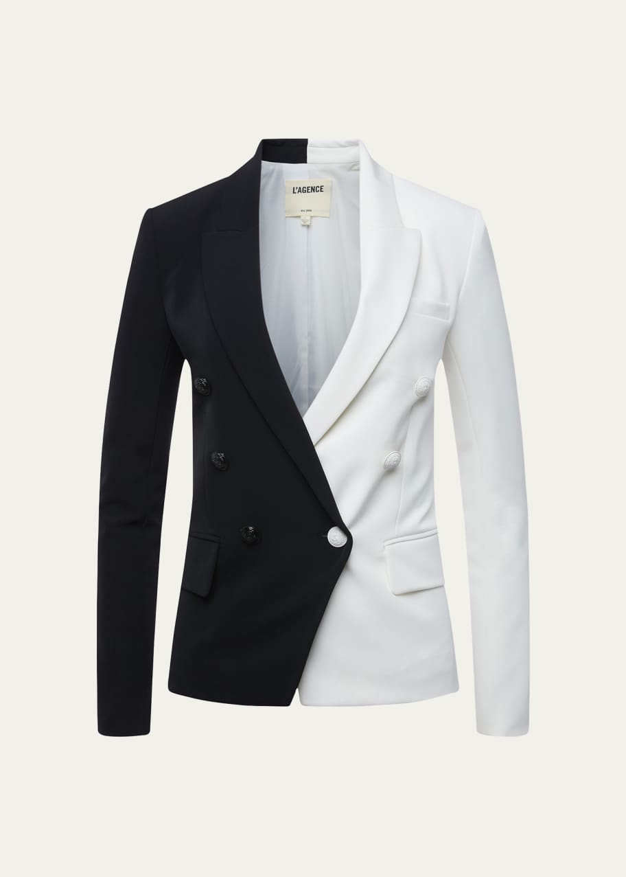 Kenzie Colorblock Double-Breasted Tailored Blazer