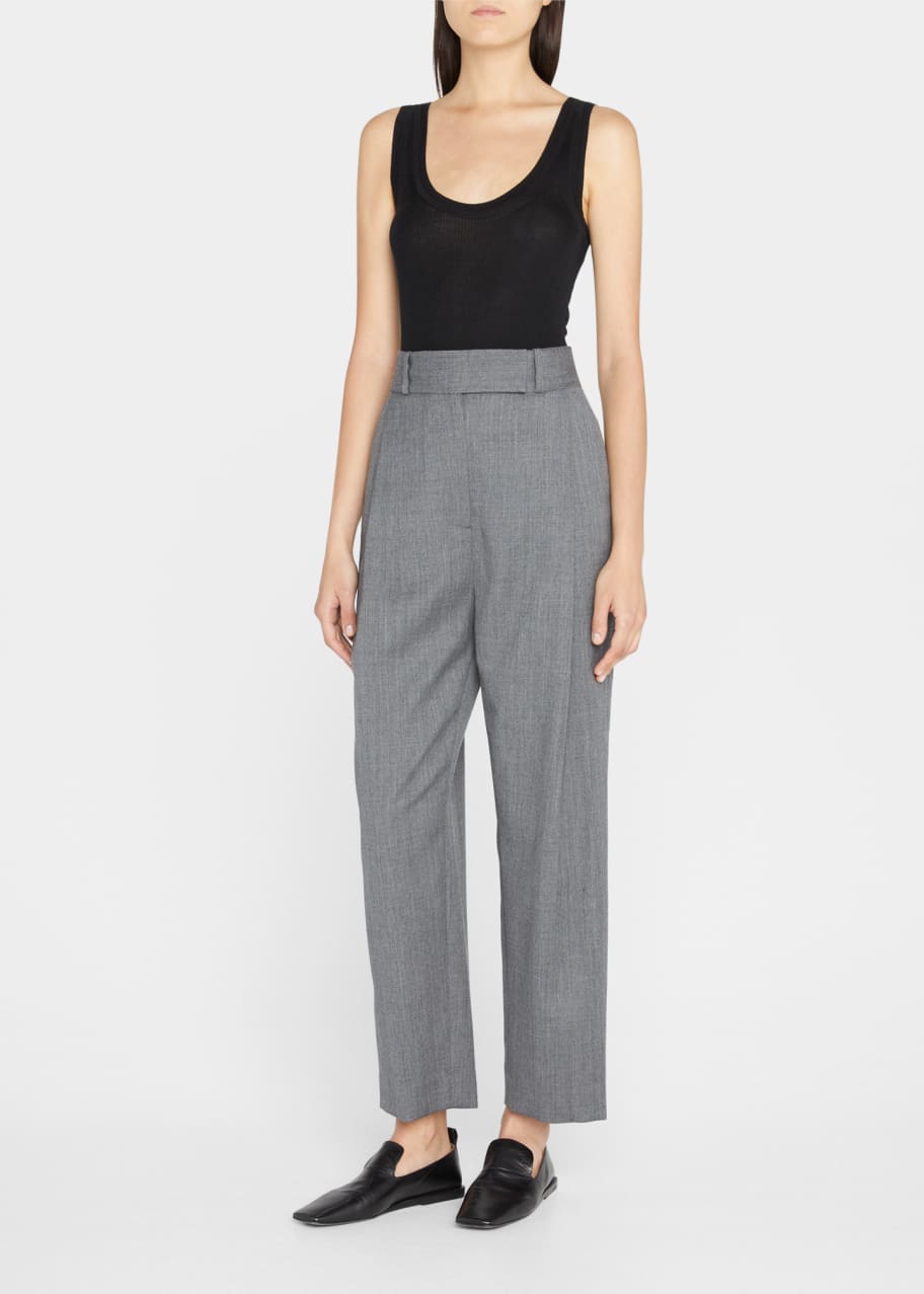 Toteme Deep Pleat Wool Loose Trousers - Bergdorf Goodman