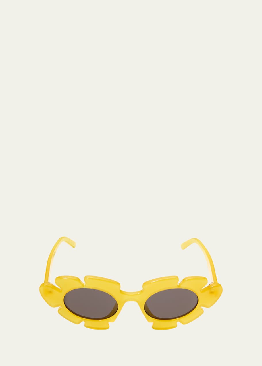 Image 1 of 1: Flower Acetate Cat-Eye Sunglasses