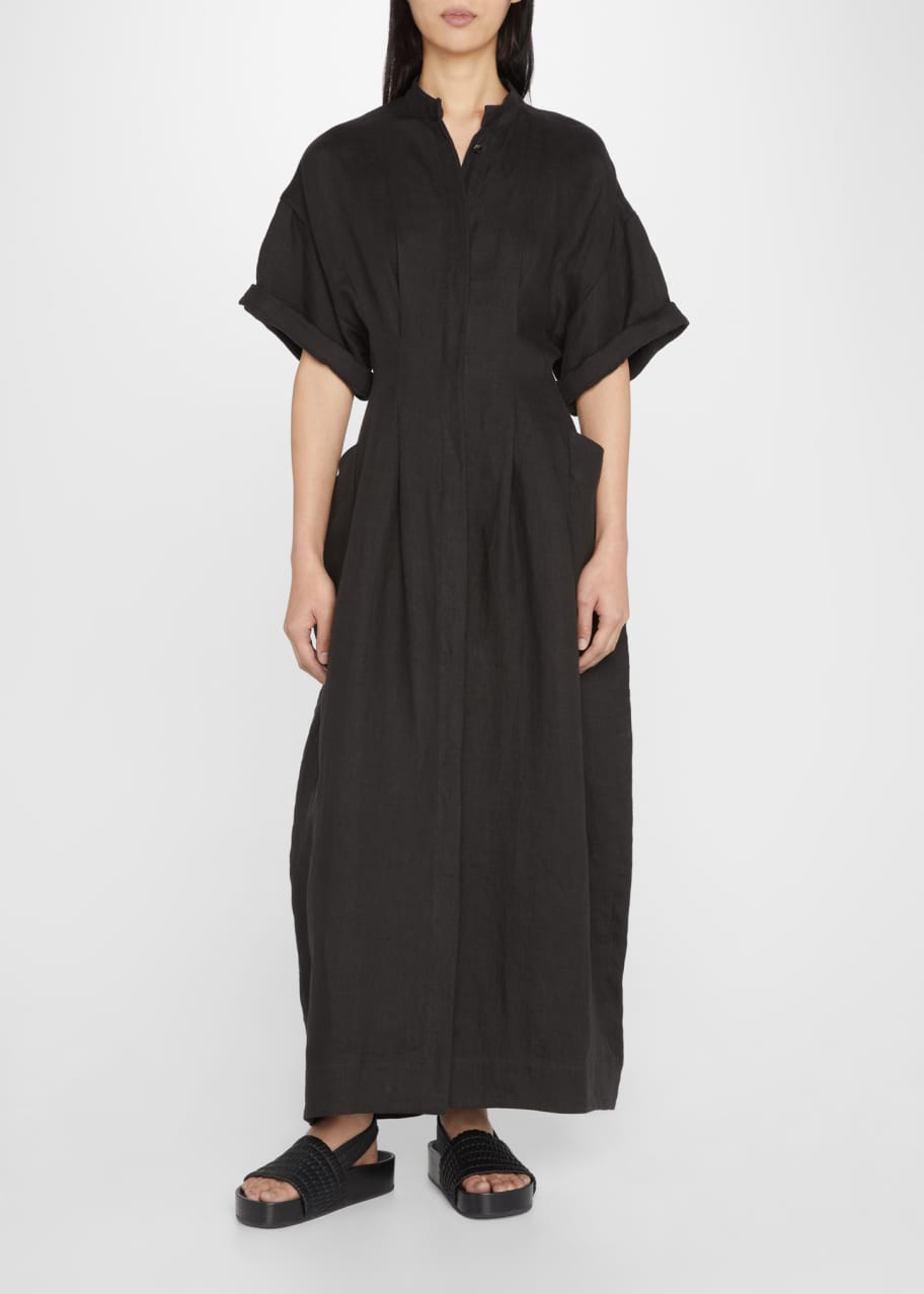chinese dress ladies Linen Wrap Dress with Pockets main image 0