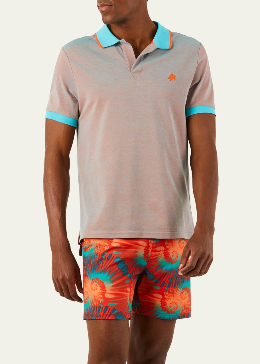 Image 1 of 1: Men's Pique Changeant Polo Shirt