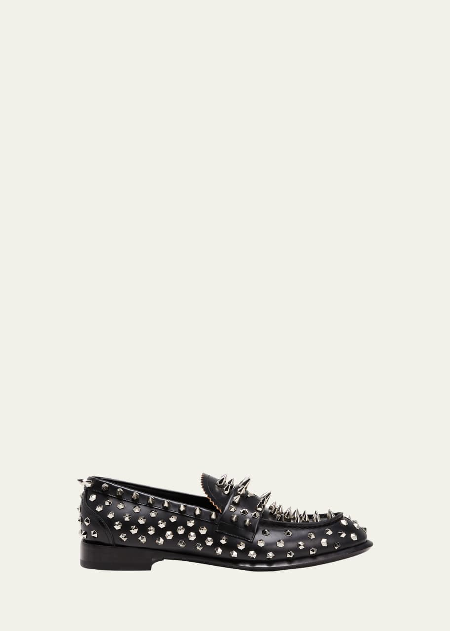 McQueen Men's Rockstud Spiked Penny Loafers - Bergdorf Goodman