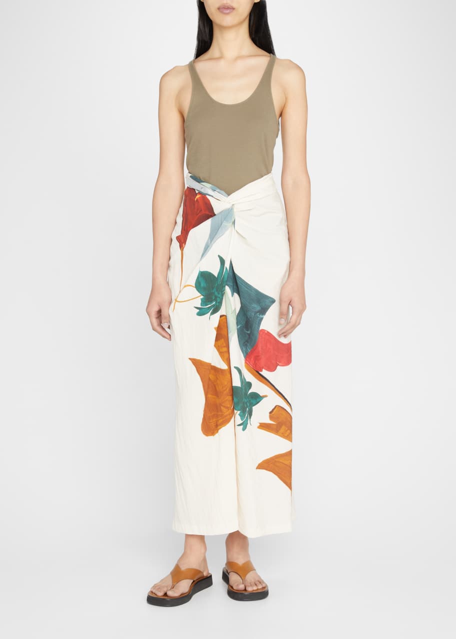 Vince knot silk midi skirt outlet