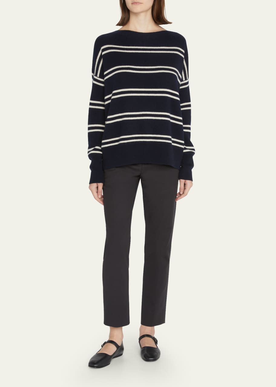 Vince Solid Cotton Cigarette Trousers