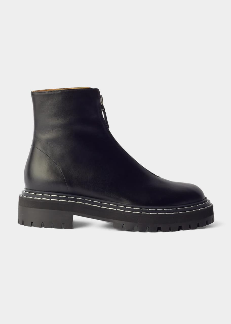 Proenza Schouler Leather Lug-Sole Zip Boots - Bergdorf Goodman
