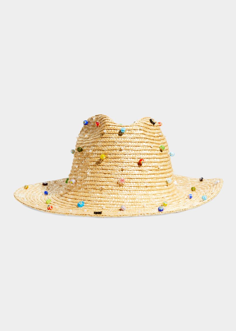 Lele Sadoughi Embellished Straw Hat Lele Sadoughi Ombre Crystal Embellished Straw Hat | Shopbop main image 3
