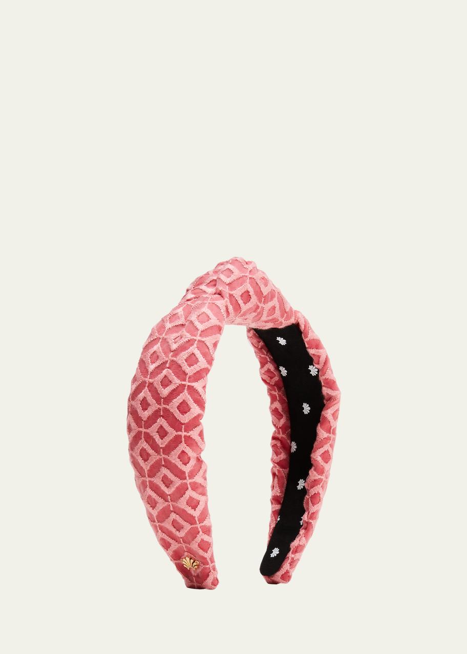 Lele Sadoughi Pink Eyelet Headband Lele Sadoughi Brigitte Floral Eyelet Headband - Hats - Free  main image 4