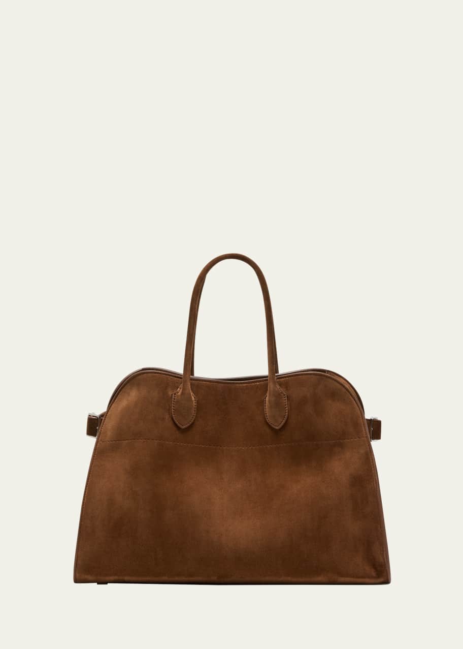 THE ROW Soft Margaux 15 Top Handle Bag in Suede - Bergdorf Goodman