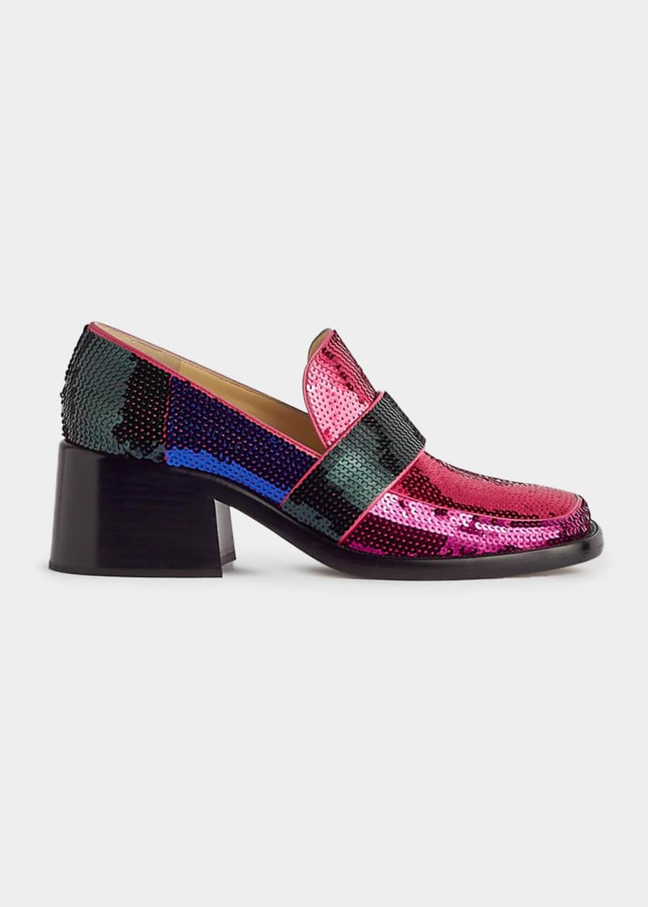 Rochas Paillettes Multicolored Sequin Loafers Bergdorf Goodman