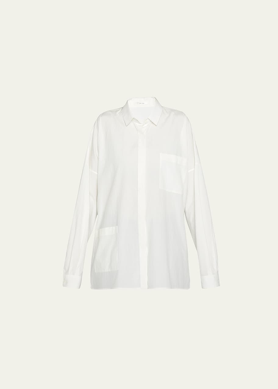 THE ROW Valeriana Button-Down Silk-Cotton Shirt - Bergdorf Goodman