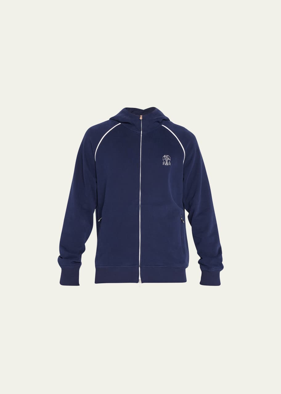 【関税&送料込】Brunello Cucinelli Jersey Full-Zip Hoodie Brunello Cucinelli - Gray Full Zip Hoodie | Mitchell Stores